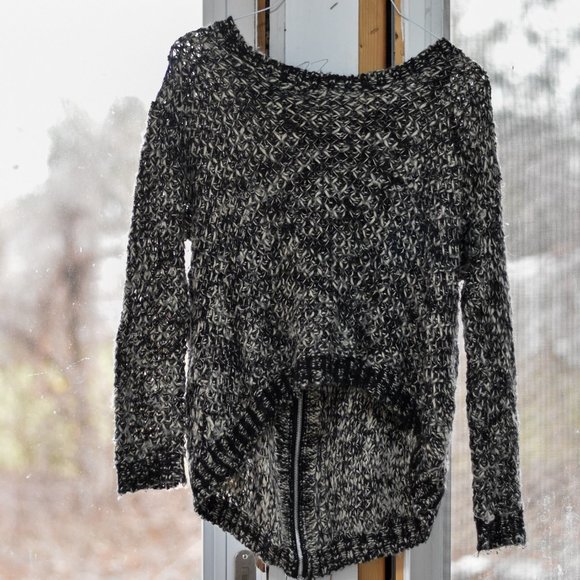 Slouchy Oversized Knit Grey LF Sweater Back Zipper - Picture 1 of 7